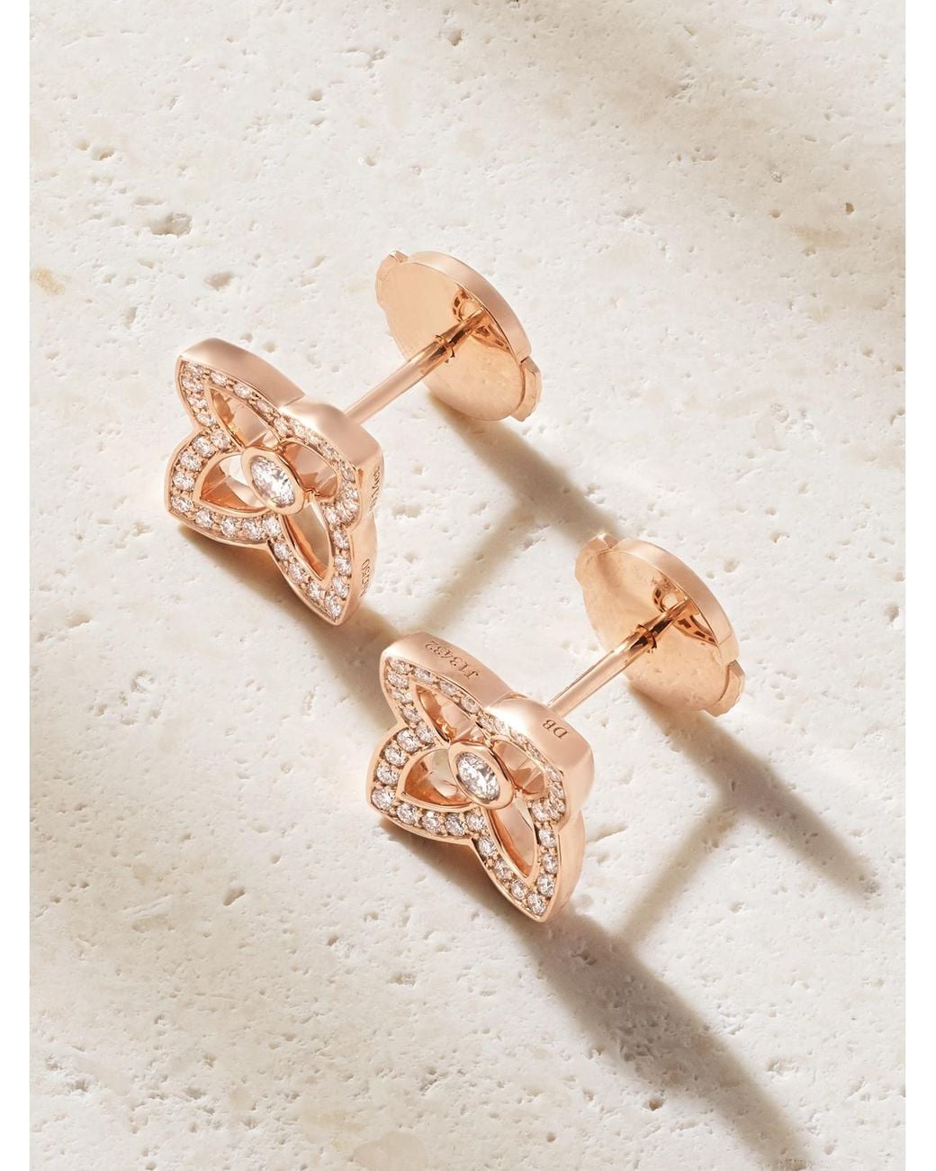 De Beers London Natural Lotus By De Beers 18-Karat Diamond Earrings