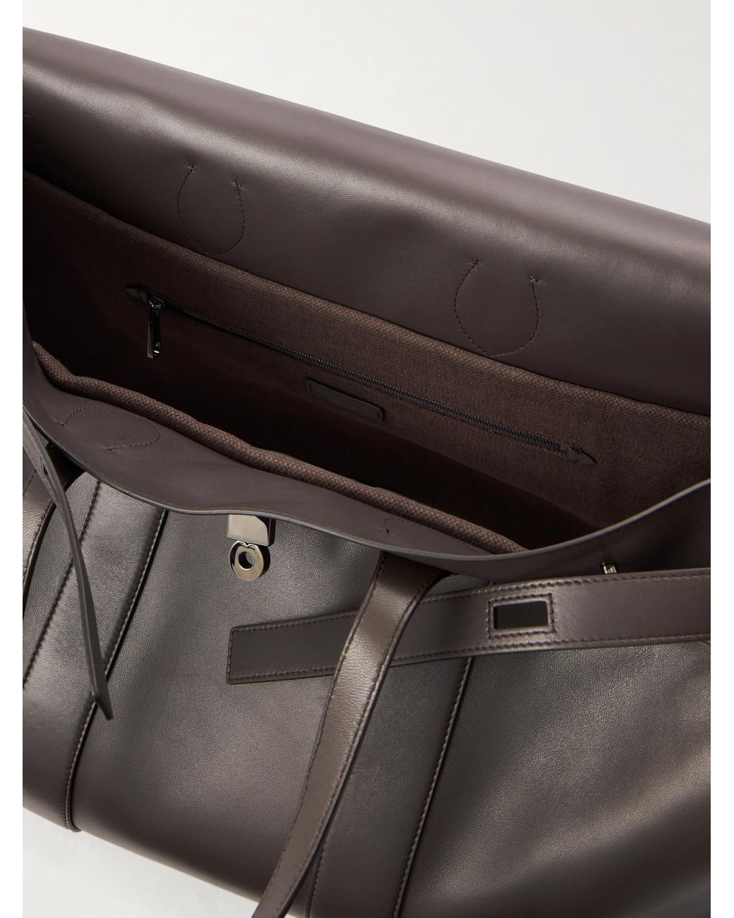 Brunello Cucinelli Black Leather Weekend Bag