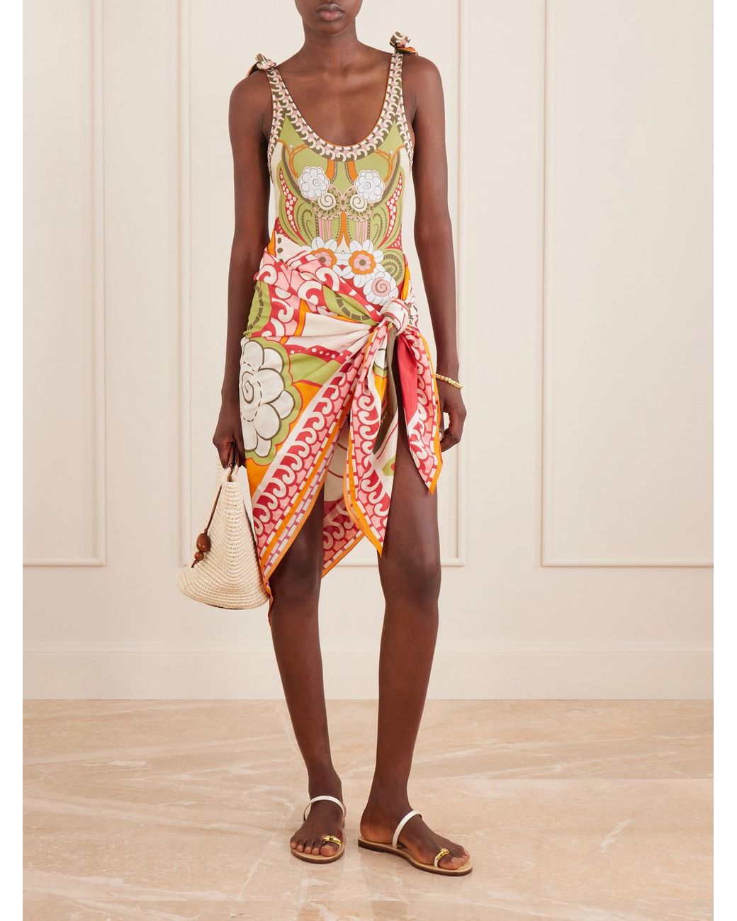 LaDoubleJ Red Pareo Printed Jersey Pareo