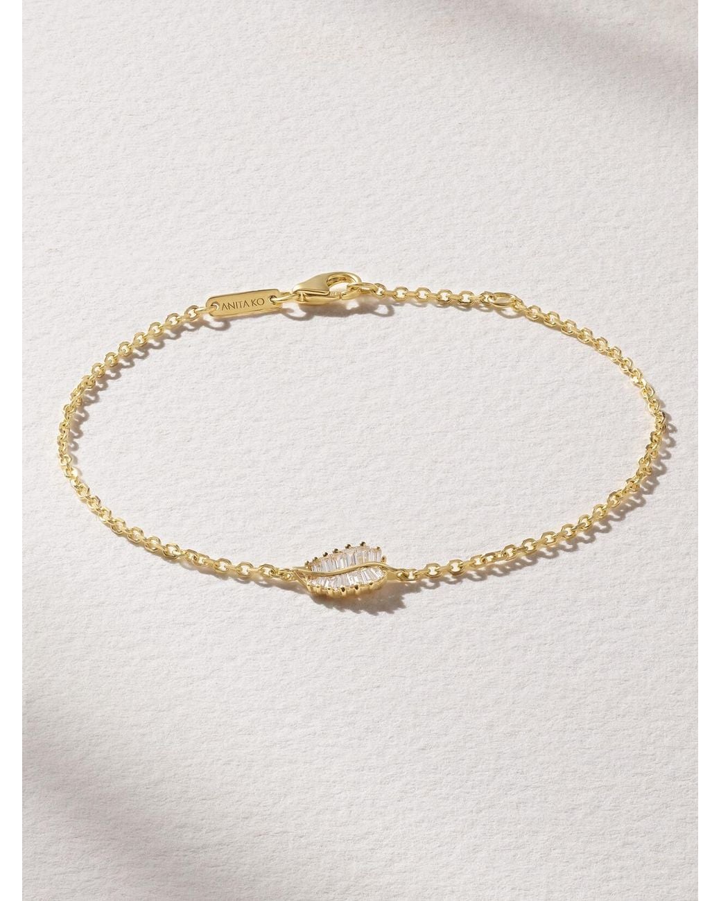 Anita Ko Natural Palm Leaf 18-Karat Diamond Bracelet