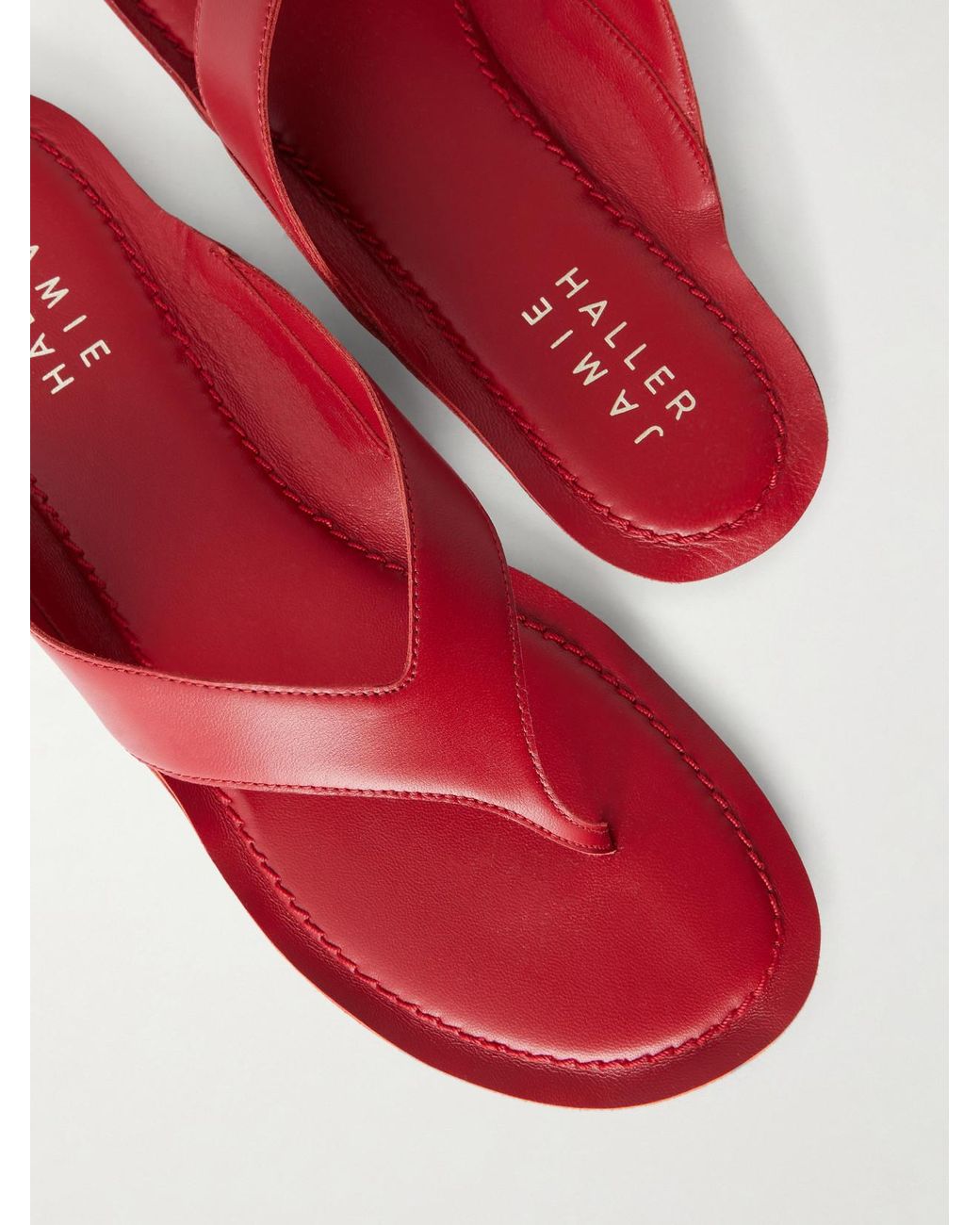 Jamie Haller Red The San Diego Leather Thong Sandals