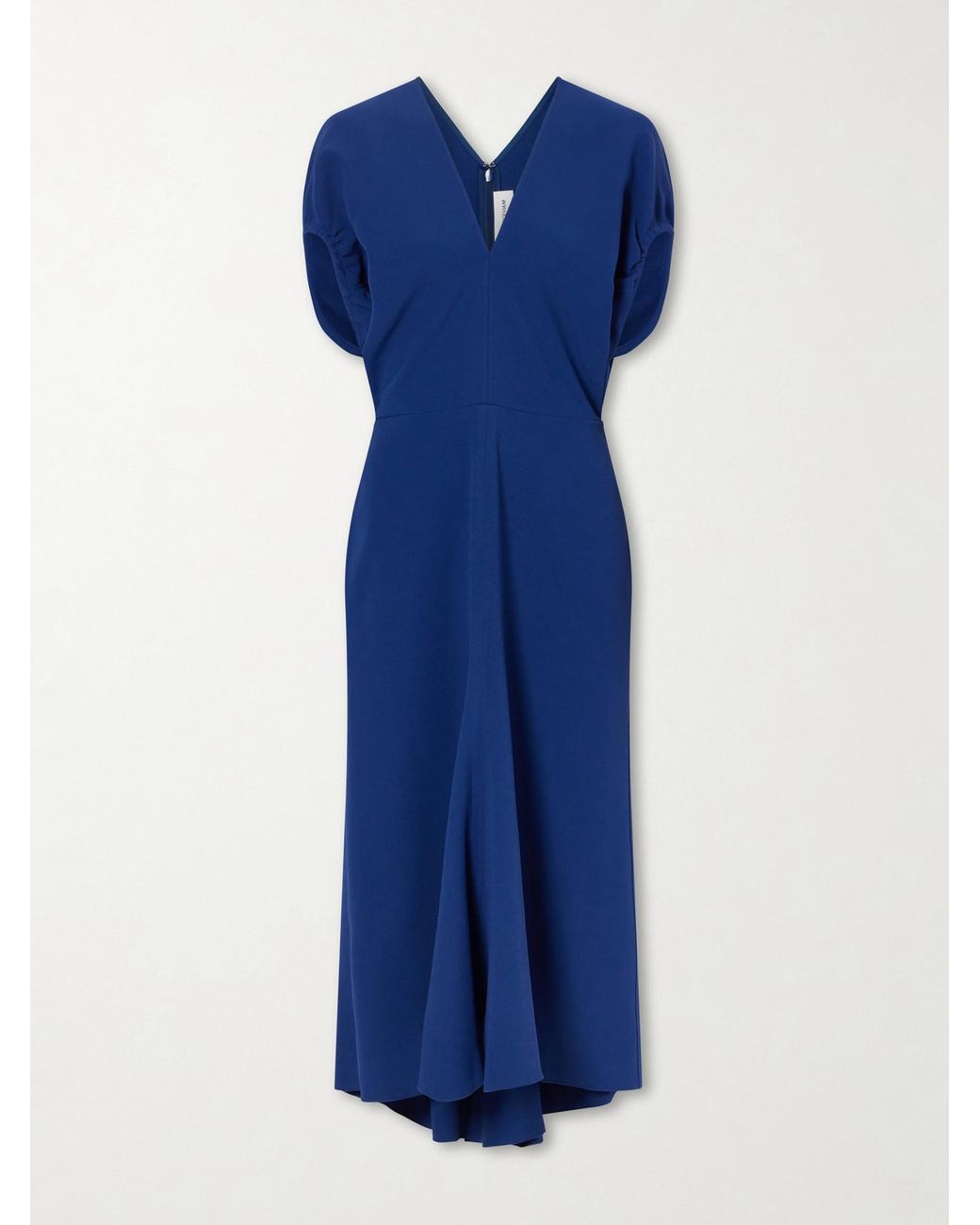 Victoria Beckham Blue Edith Crepe Midi Dress