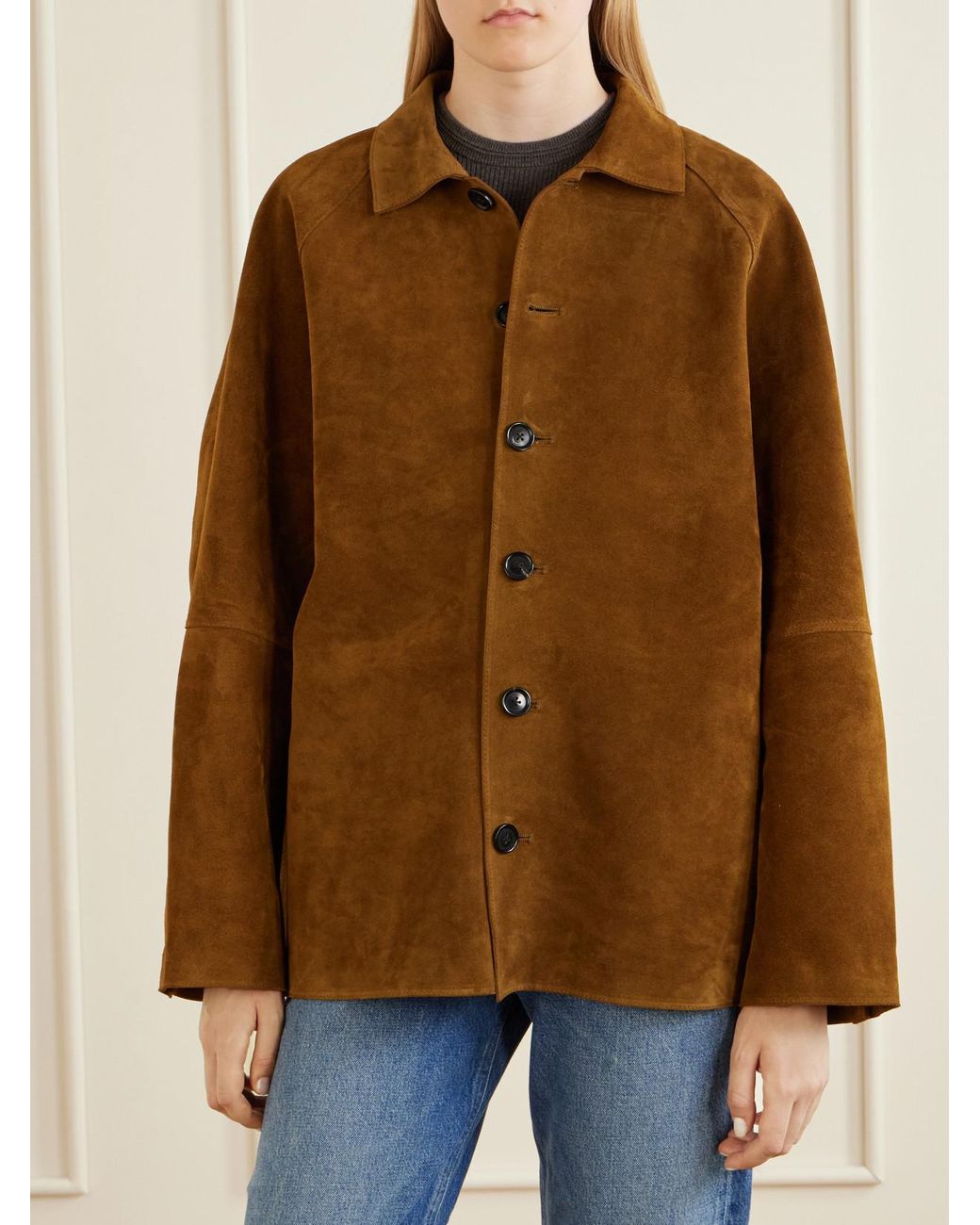Studio Nicholson Brown Bowe Suede Jacket