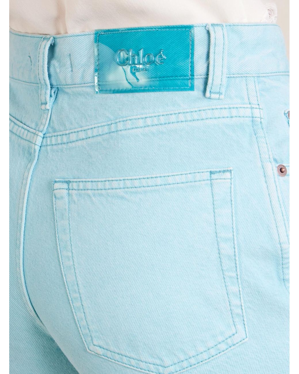Chloé Blue High-Rise Slim-Leg Jeans