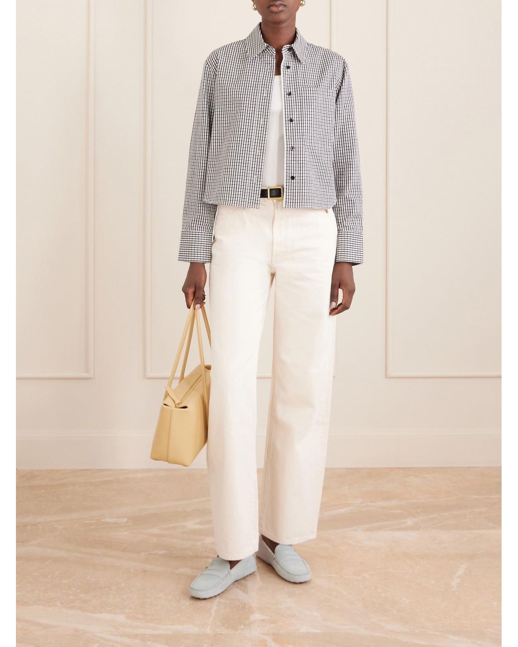 Tod's White Gommino Suede Loafers