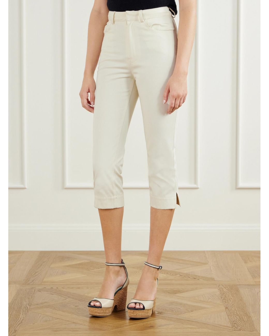 Zimmermann White Clash Embroidered High-Rise Slim-Fit Capri Jeans