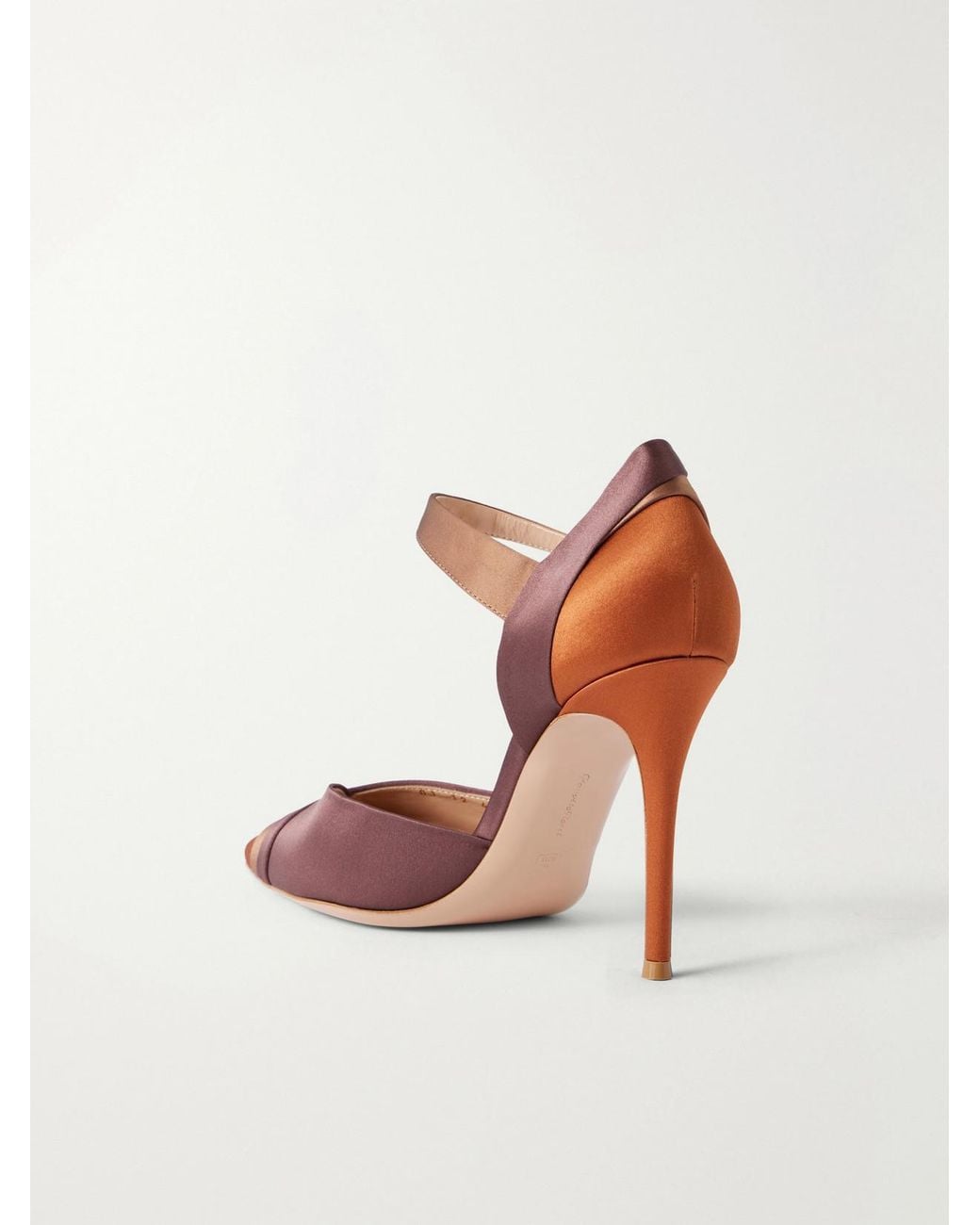 Gianvito Rossi Brown 95 Crepe-Satin Pumps