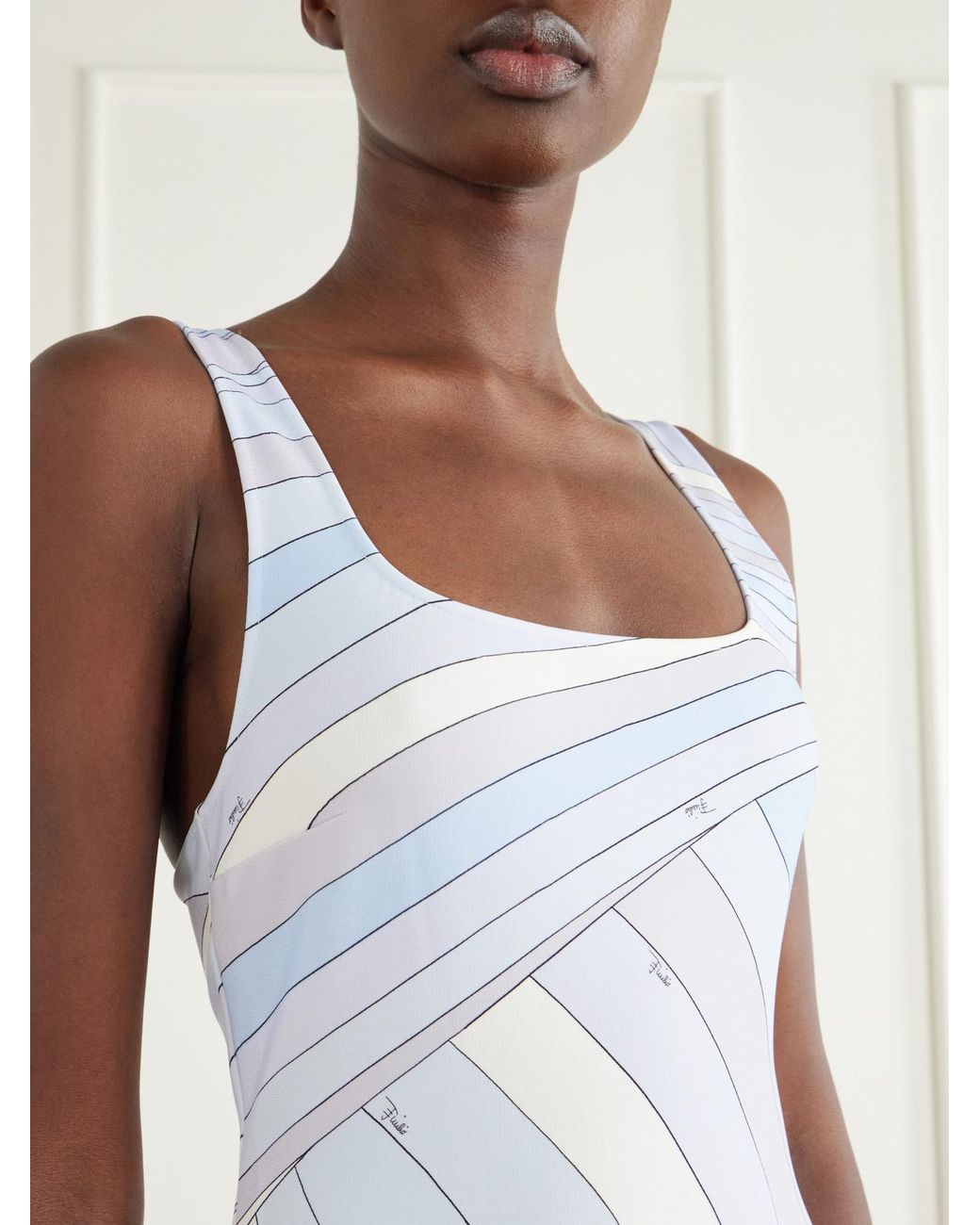 Emilio Pucci White Printed Stretch-Jersey Mini Dress