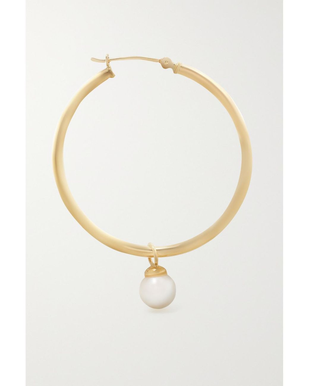 Mateo White Large 14-Karat Pearl Hoop Earrings