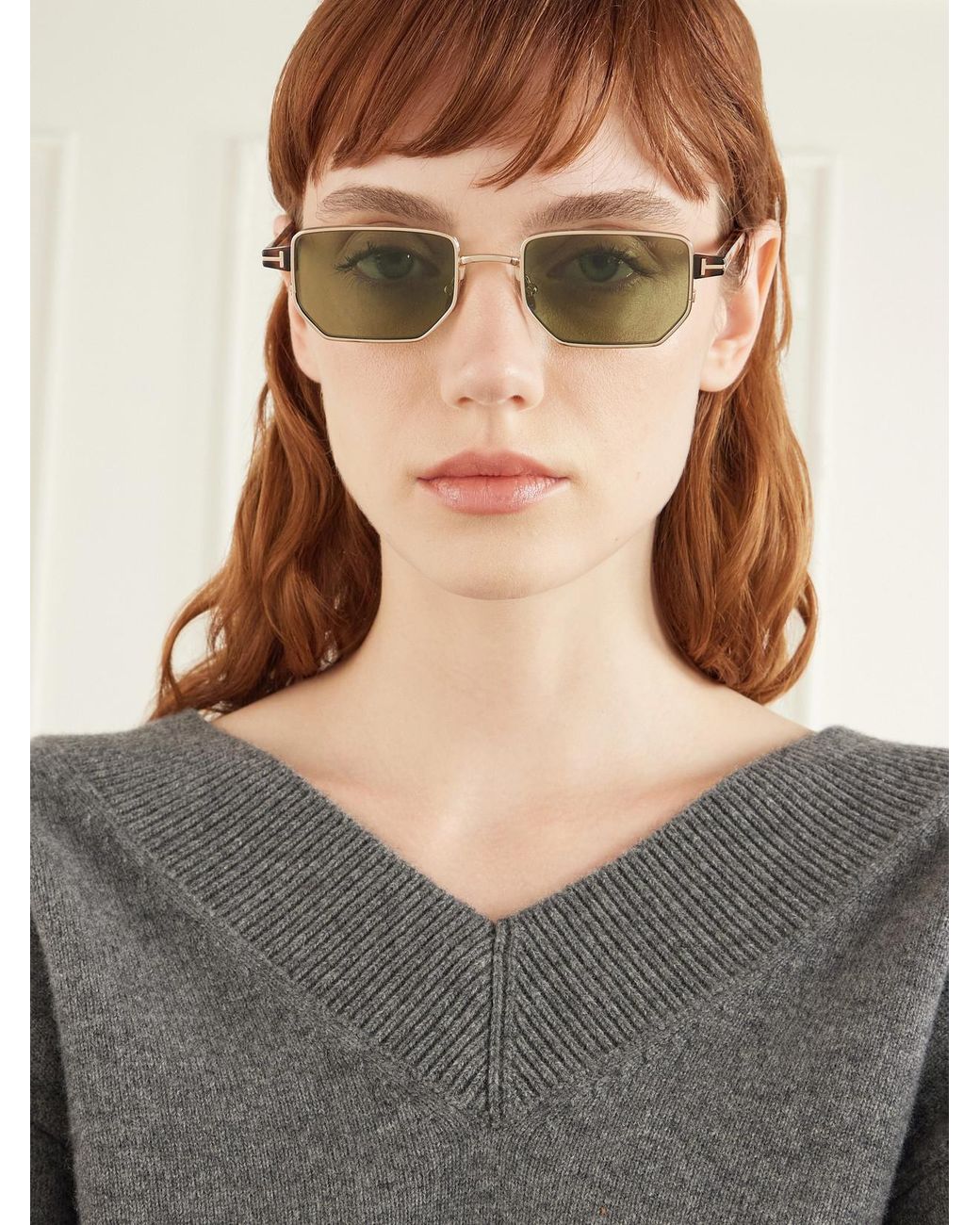 Tom Ford Green Liam-02 Square-Frame-Tone Sunglasses