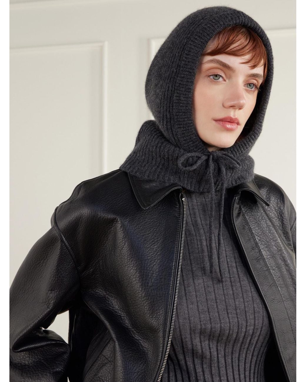 arch4 Black Klosters Ribbed Cashmere Balaclava