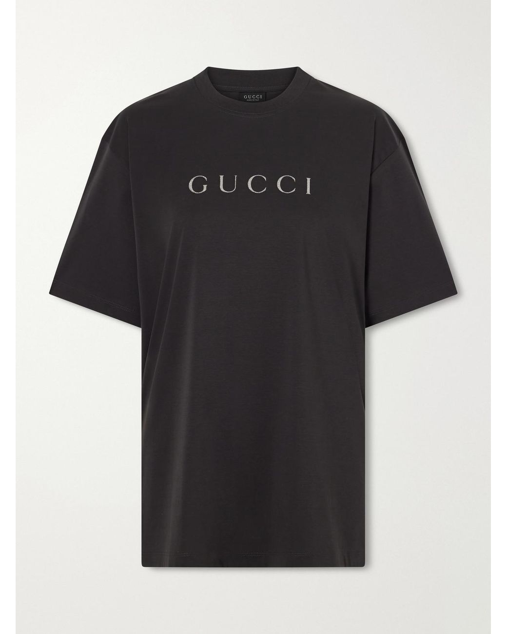 Gucci Black Logo-Appliquéd Cotton-Jersey T-Shirt