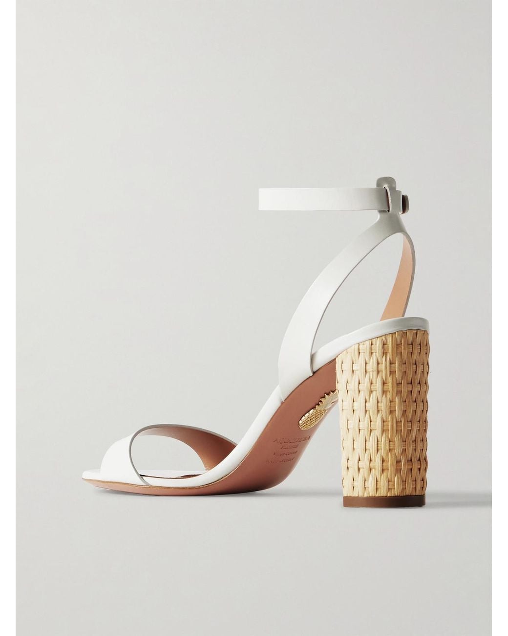 Aquazzura Natural Sunseeker 85 Leather Sandals