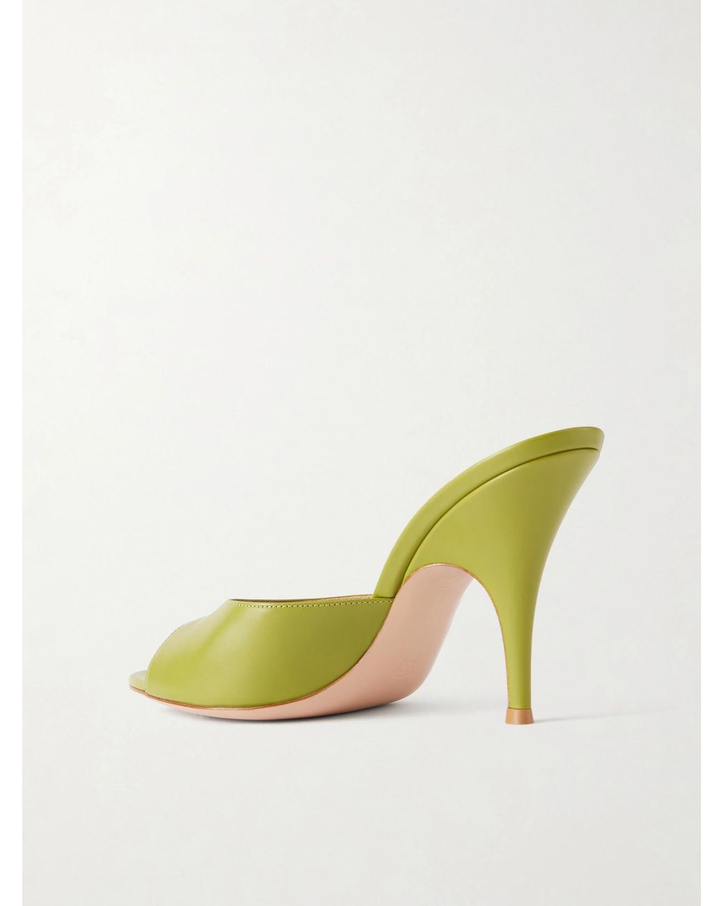 Gianvito Rossi Yellow Sofia 95 Leather Mules