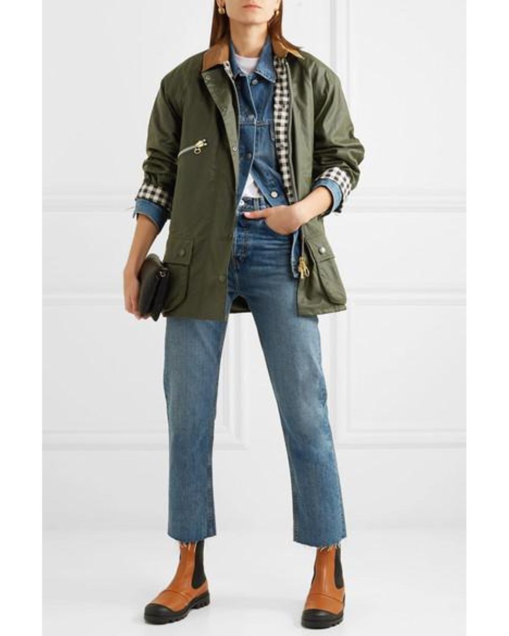Barbour Alexachung Edith Corduroy-trimmed Waxed-cotton Jacket in Green |  Lyst Canada