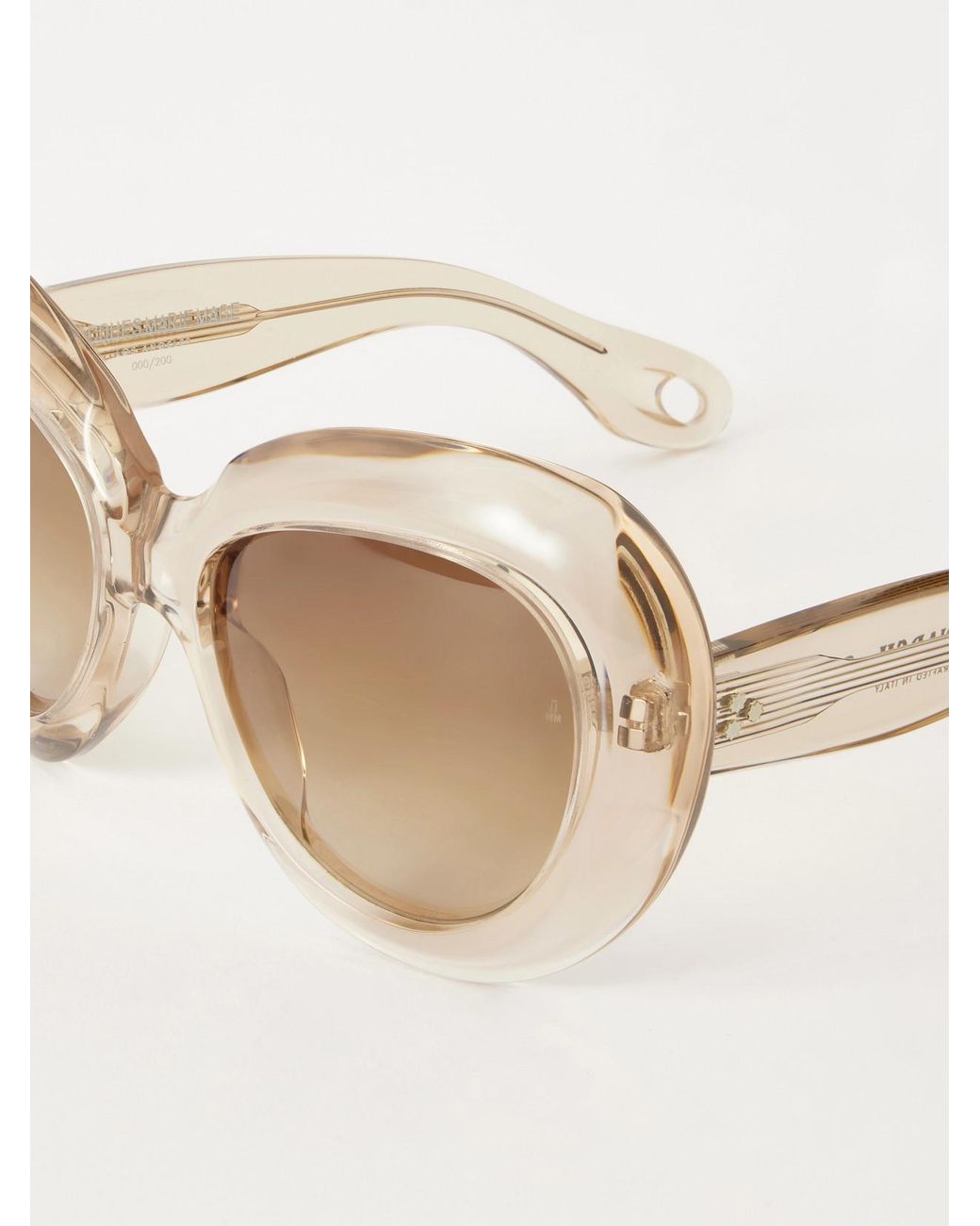 Jacques Marie Mage Natural Monarch Round-Frame Acetate Sunglasses