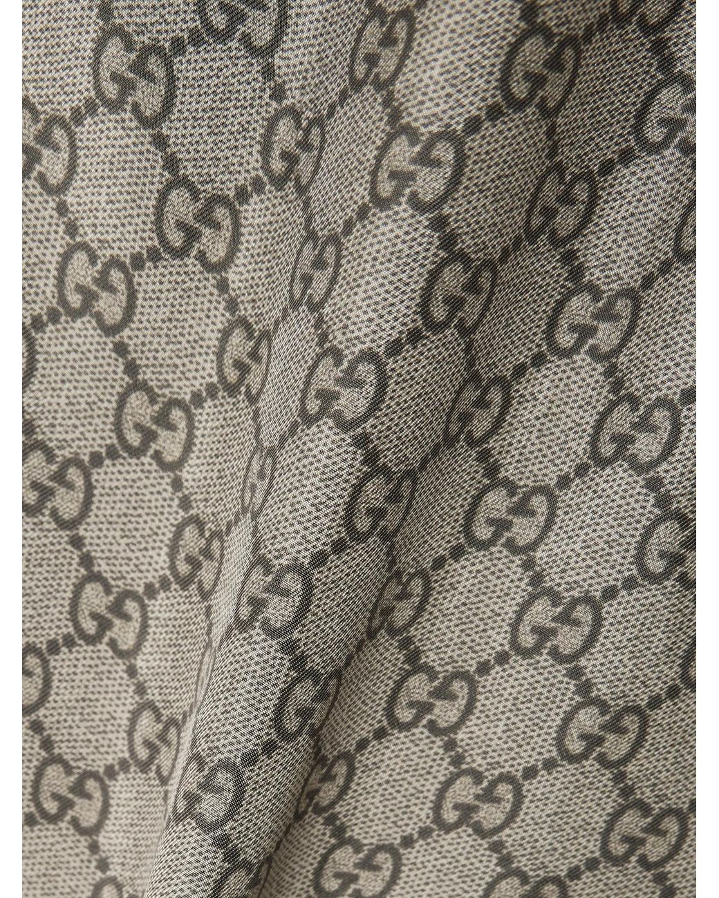 Gucci Gray Gg Supreme Printed Silk-Twill Shorts