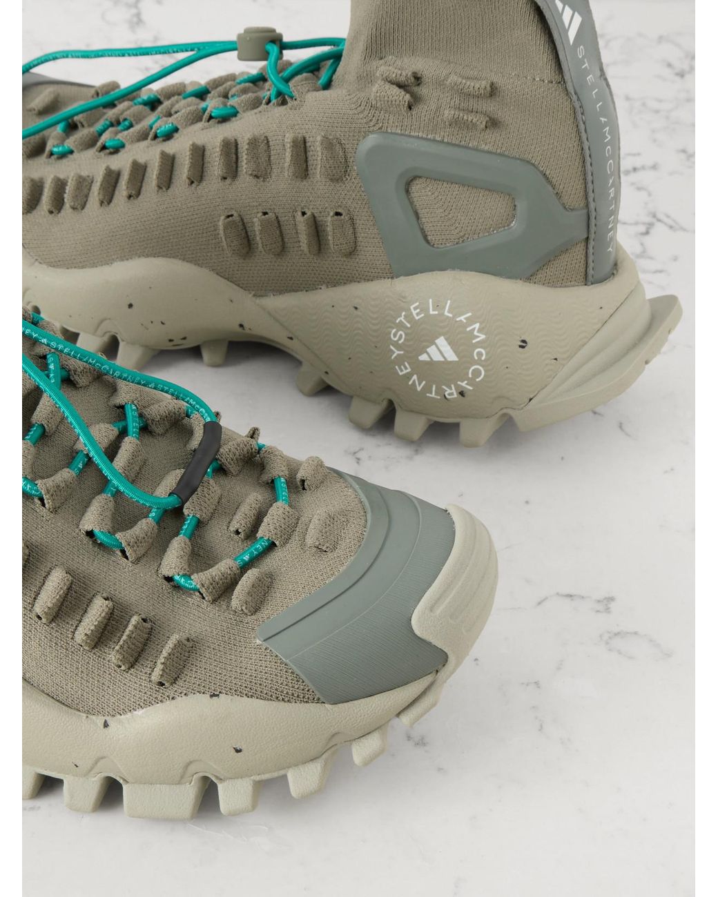 adidas By Stella McCartney Seeulater 2 Rubber-Trimmed Stretch-Mesh Sneakers  in Green | Lyst