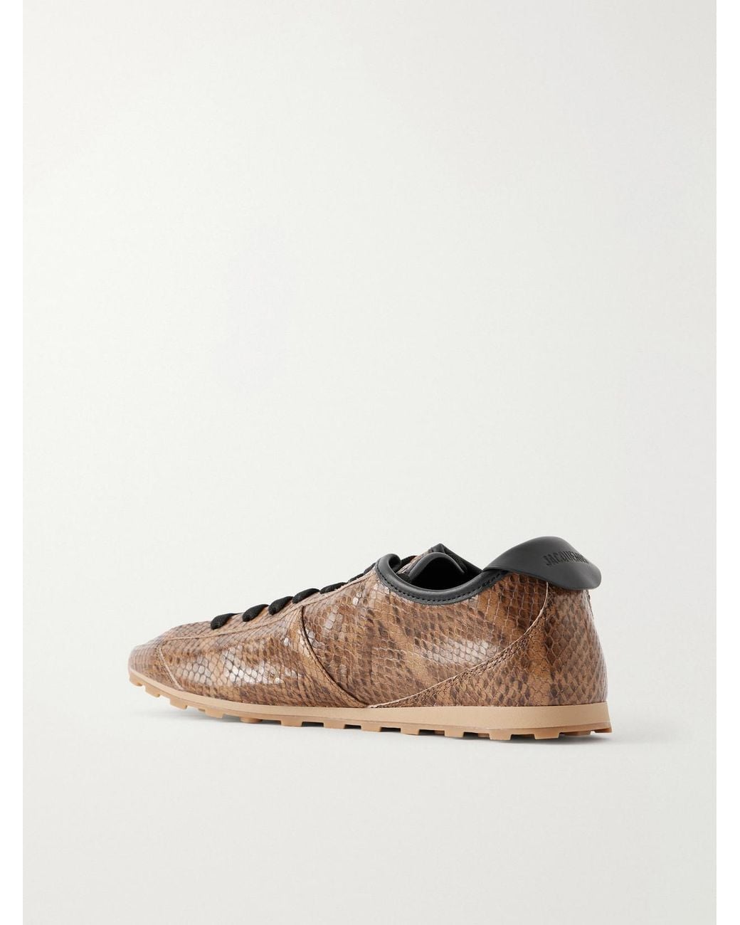 Jacquemus Brown Les Tennis Snake-Effect Leather Sneakers