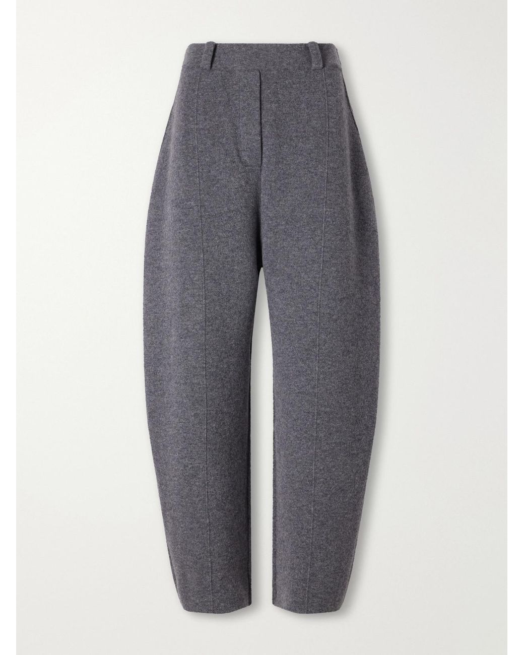Lisa Yang Gray Wrenda Cashmere Barrel-Leg Pants