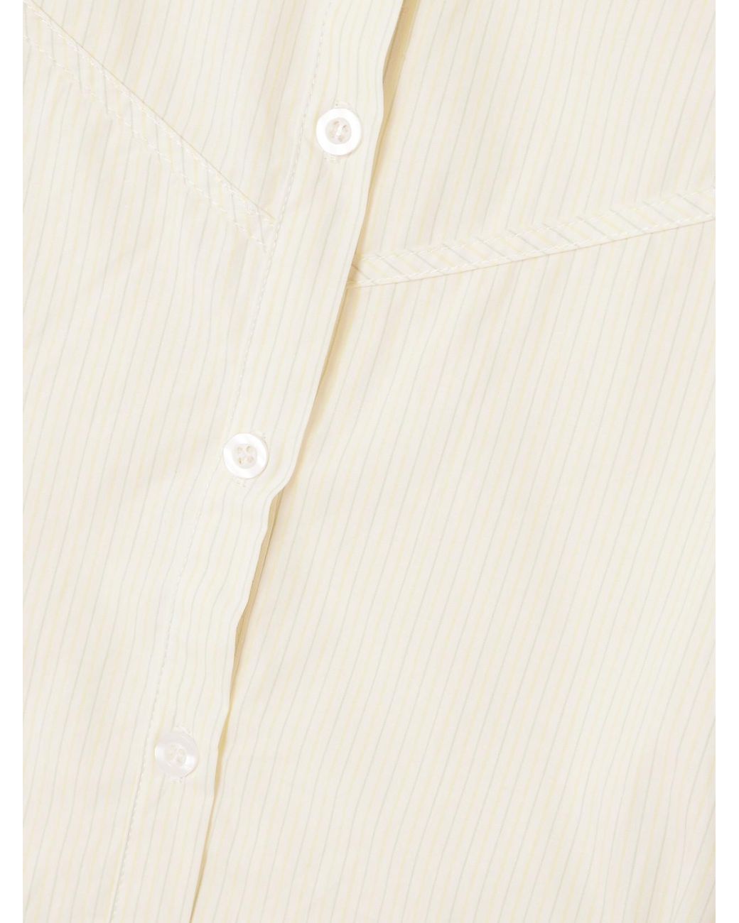 Deiji Studios Natural Cami Paneled Pintucked Striped Organic Cotton-Poplin Shirt