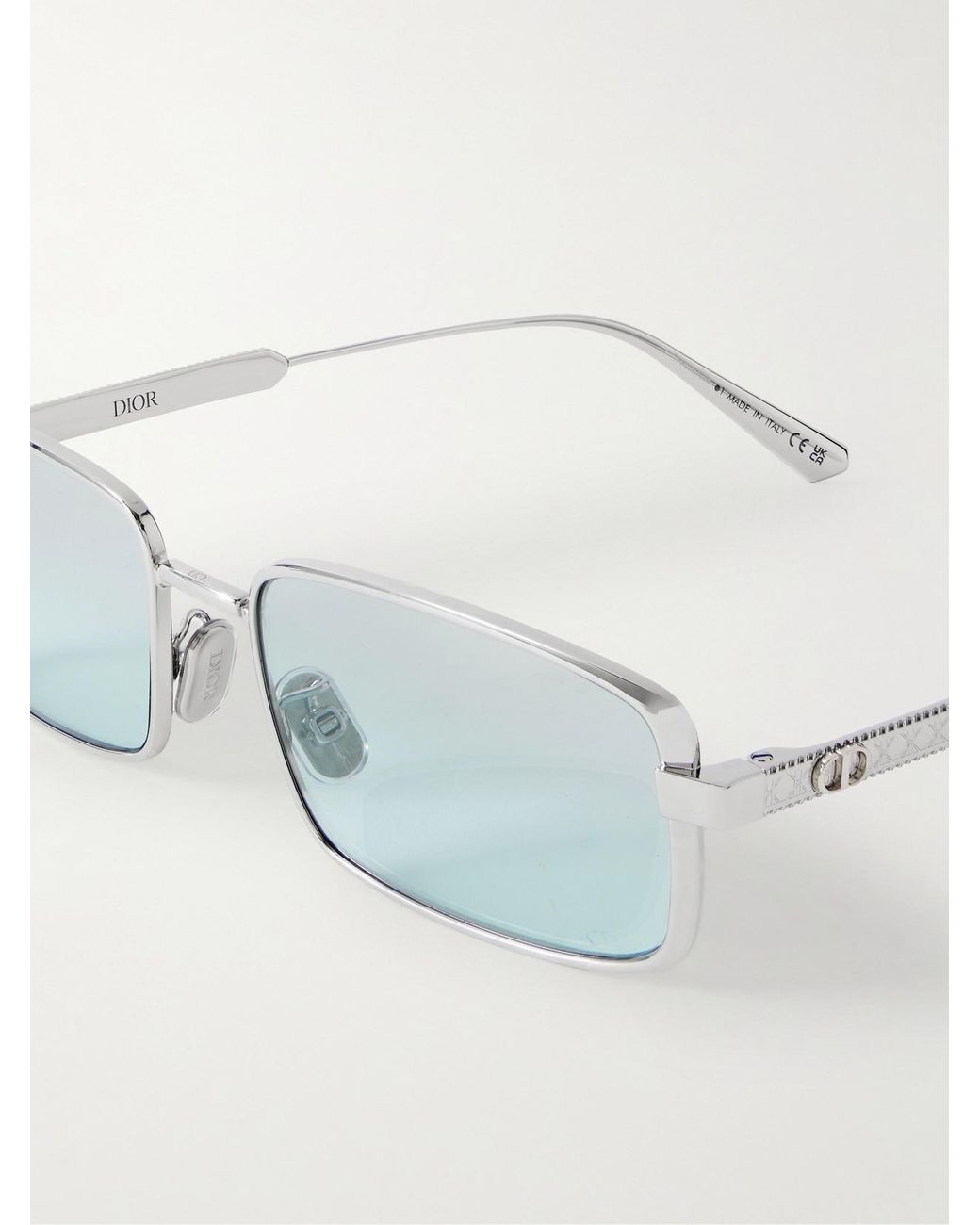 Dior Blue Diorcannage S2U Rectangular-Frame-Tone Sunglasses