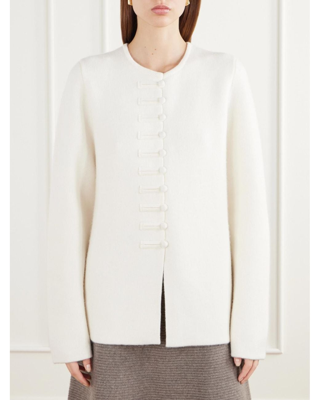 Lisa Yang White Han Fu Cashmere Knitted Jacket