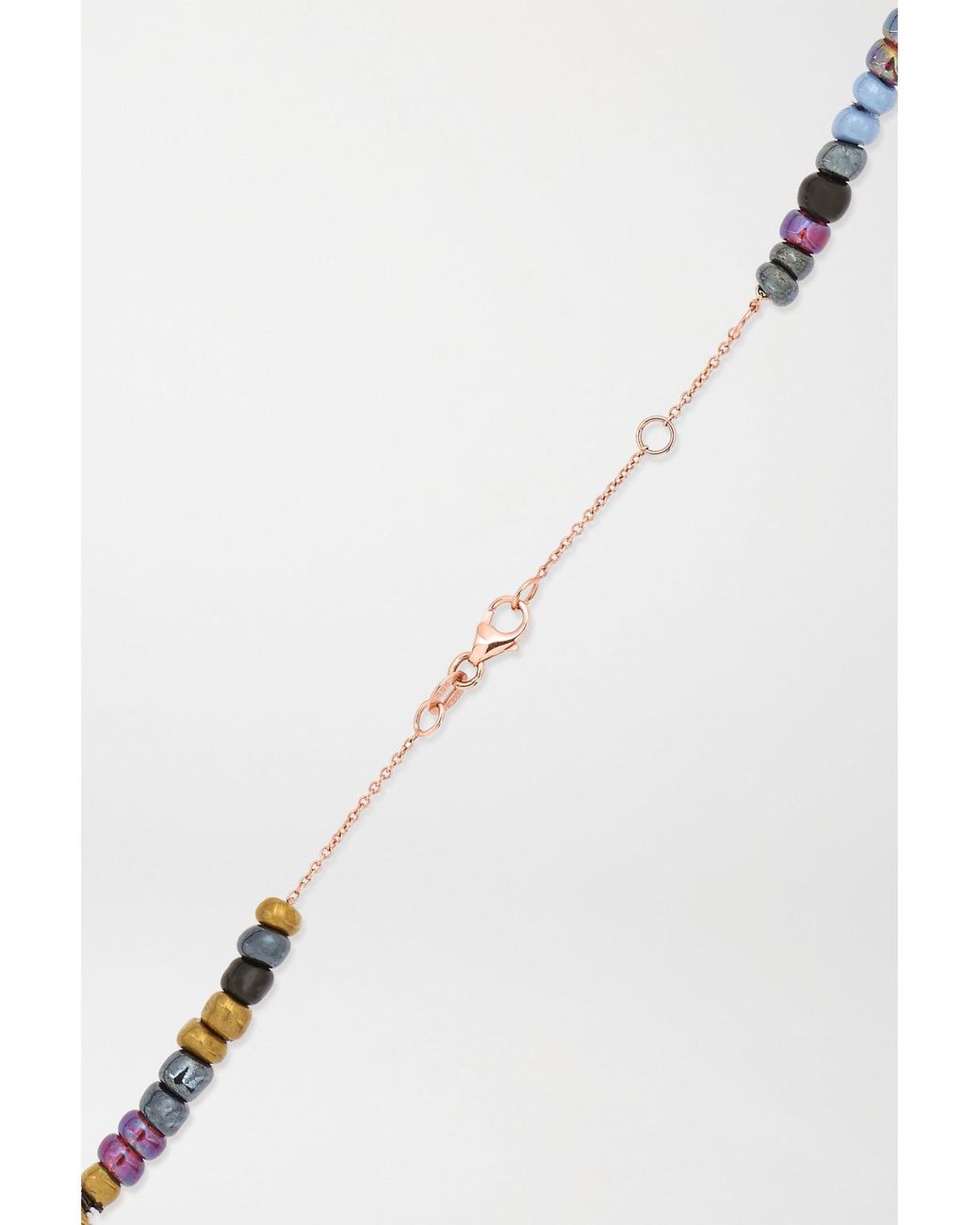 Diane Kordas White Evil Eye 14-Karat Rose, Bead And Diamond Necklace