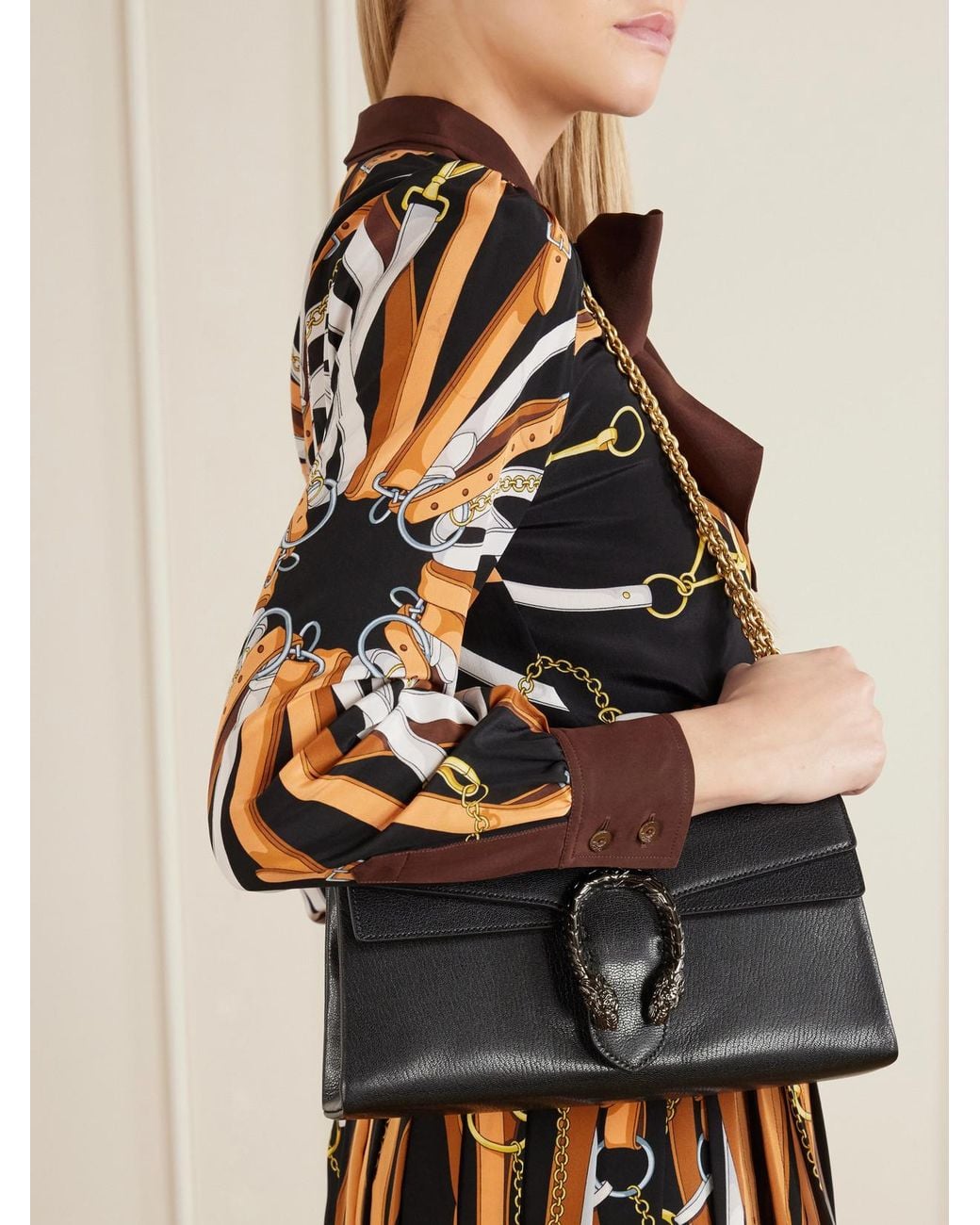 Gucci Black Dionysus Leather Shoulder Bag