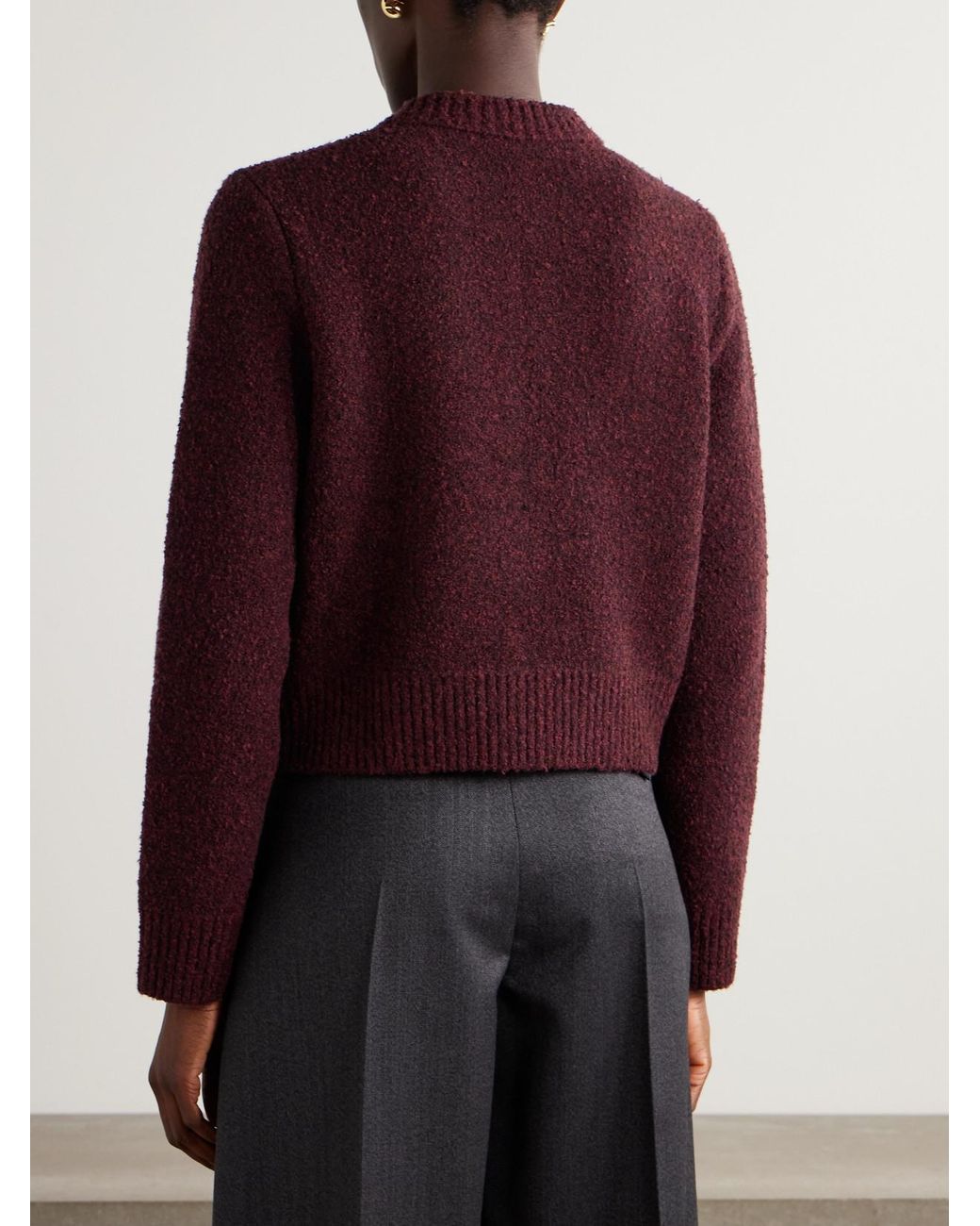Bottega Veneta Purple Bouclé Cardigan