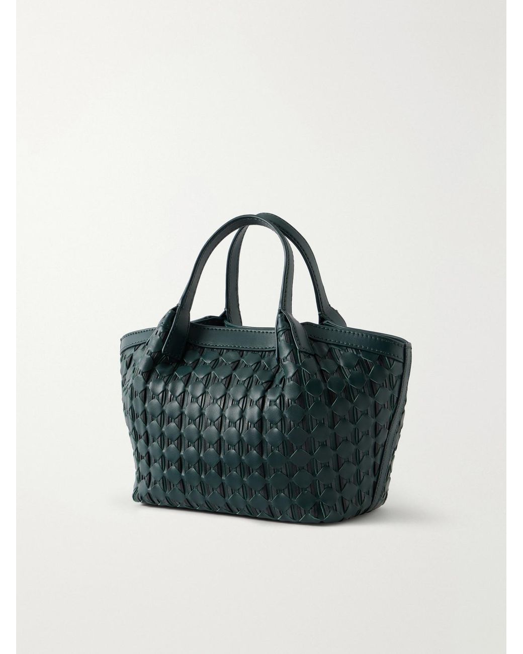 Serapian Blue Secret Mosaico Leather Top-Handle Bag