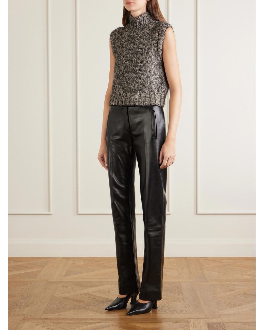 Khaite Gray Fawn Cashmere, Mohair And Silk-Blend Mélange Sweater Vest
