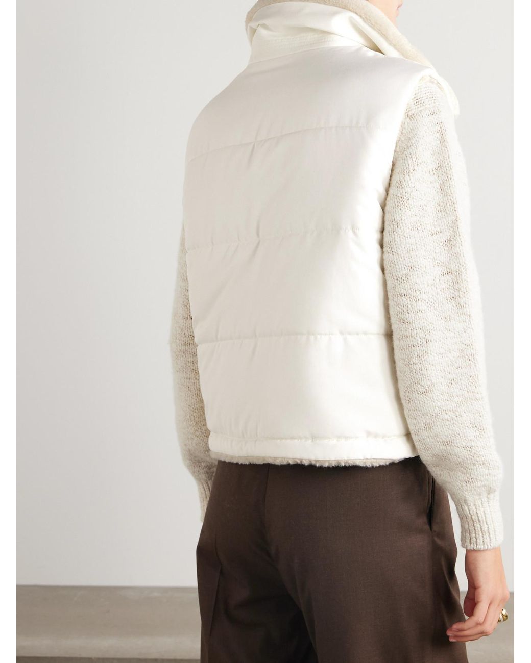 Loro Piana Natural Leone Quilted Silk-Shell Vest