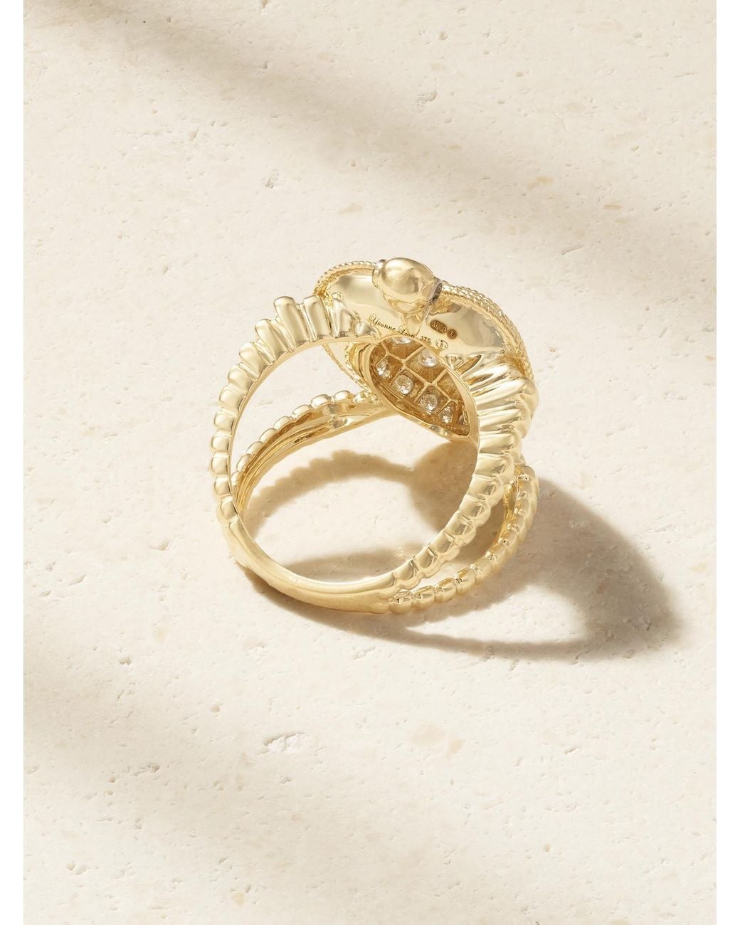Yvonne Léon Natural Bague Tortue Coeur 9-Karat Diamond Ring