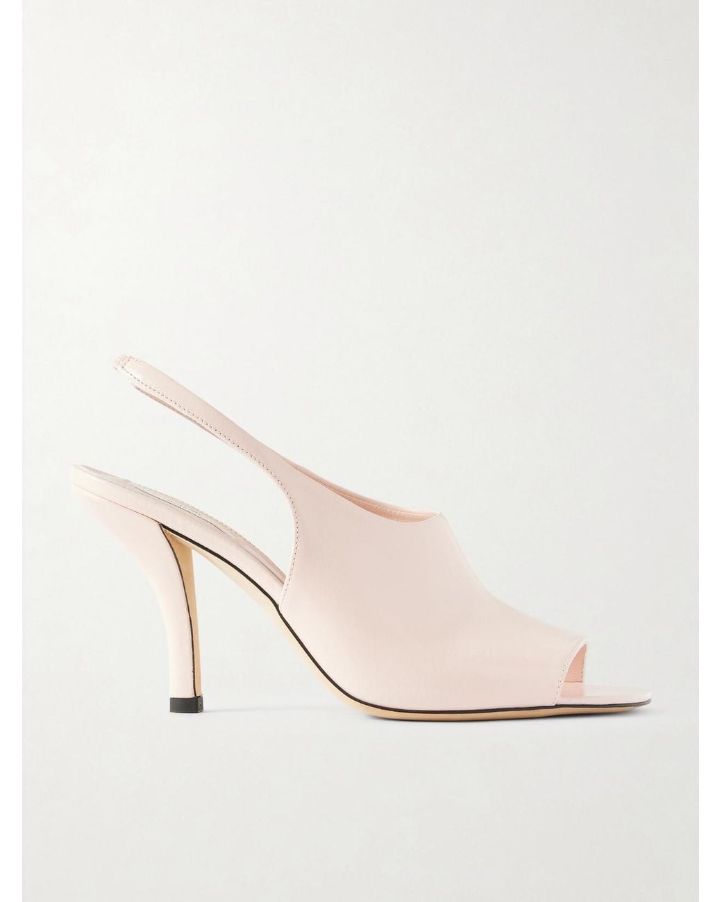 Totême Natural Glossed-Leather Slingback Sandals