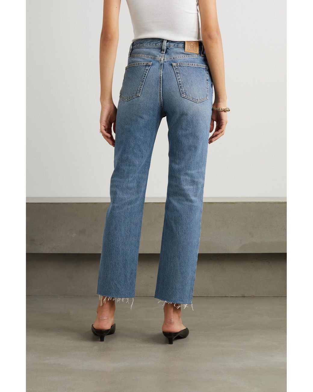 Totême Blue Net Sustain Classic Cut High-Rise Straight-Leg Organic Jeans