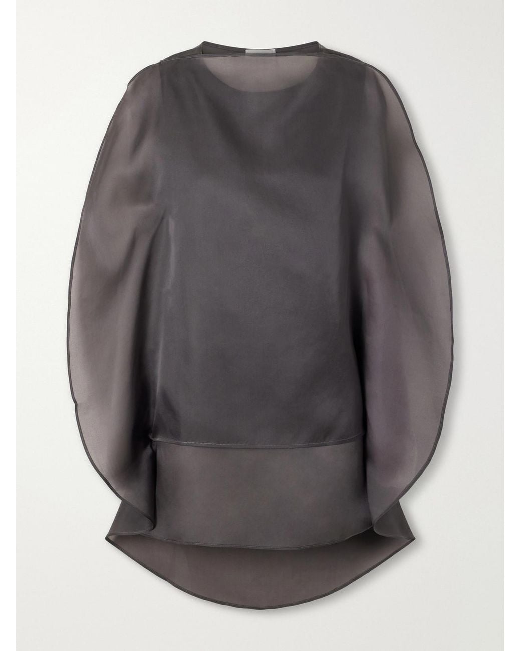 Ruohan Gray Ikra Silk-Organza Blouse