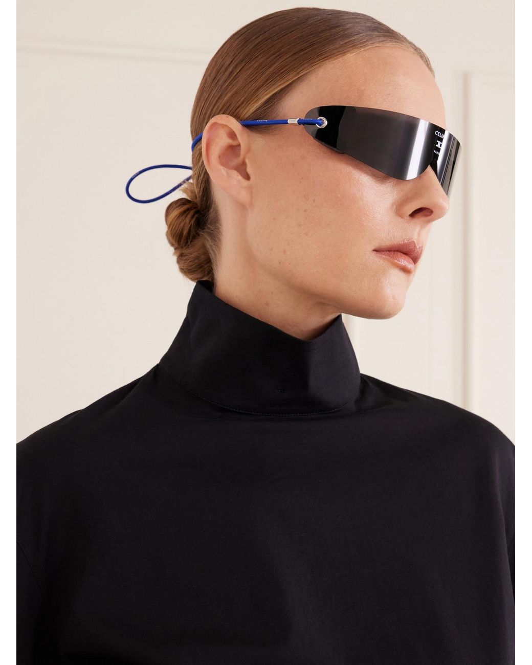 Céline Blue Runner Shield-Style Injection Sunglasses