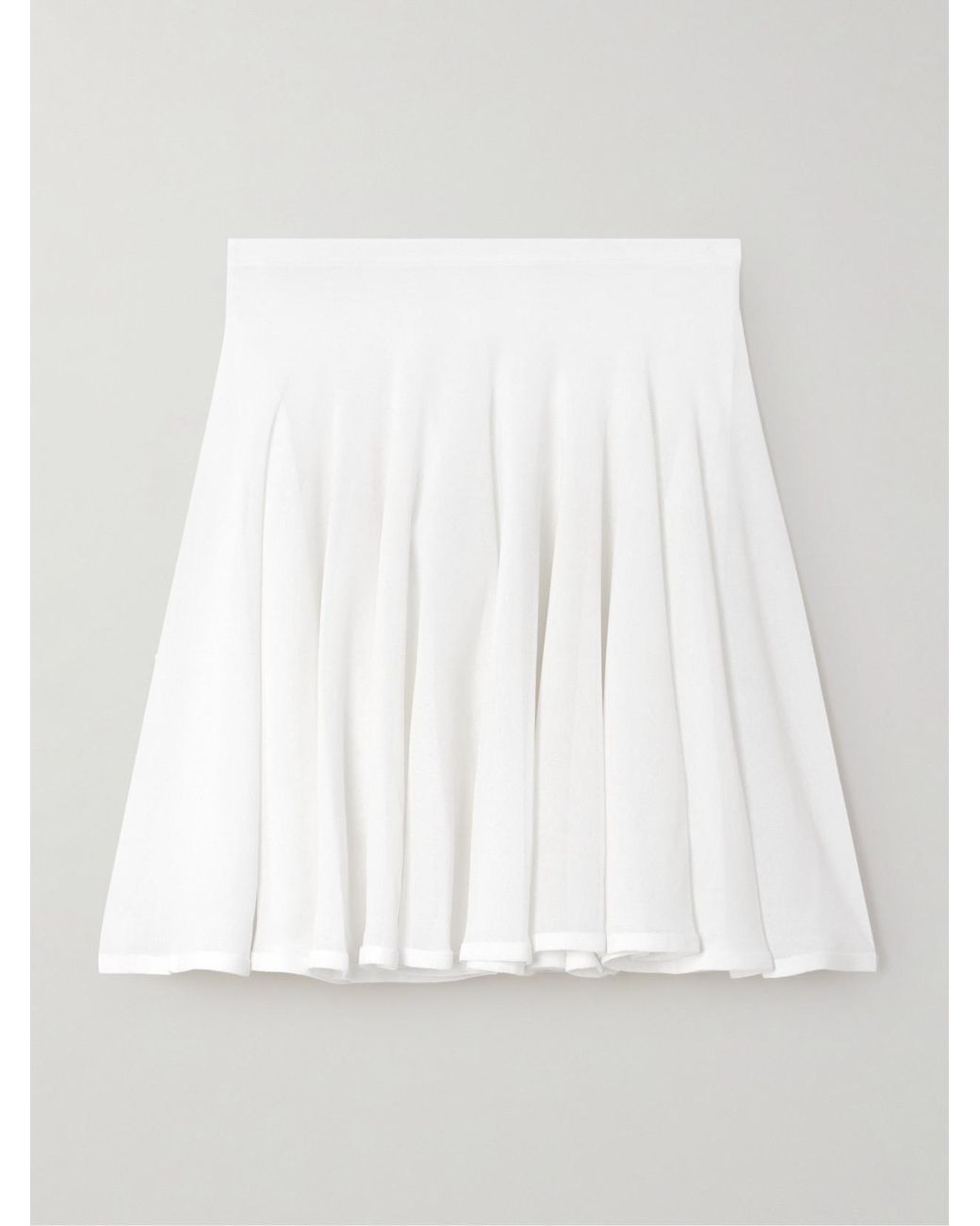 Alaïa White Pleated Jersey Mini Skirt