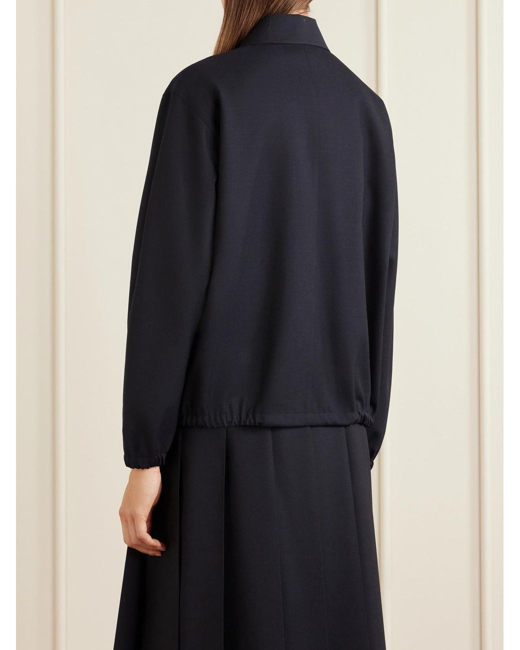 Auralee Blue Wool And Mohair-Blend Jacket