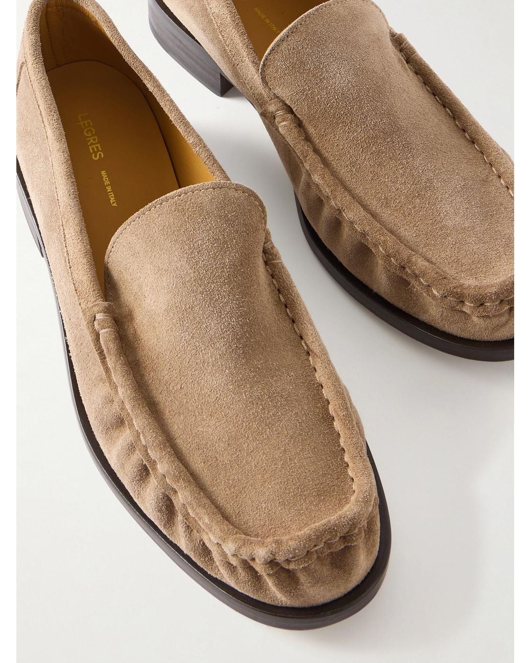 LEGRES Natural Model 64 Suede Loafers