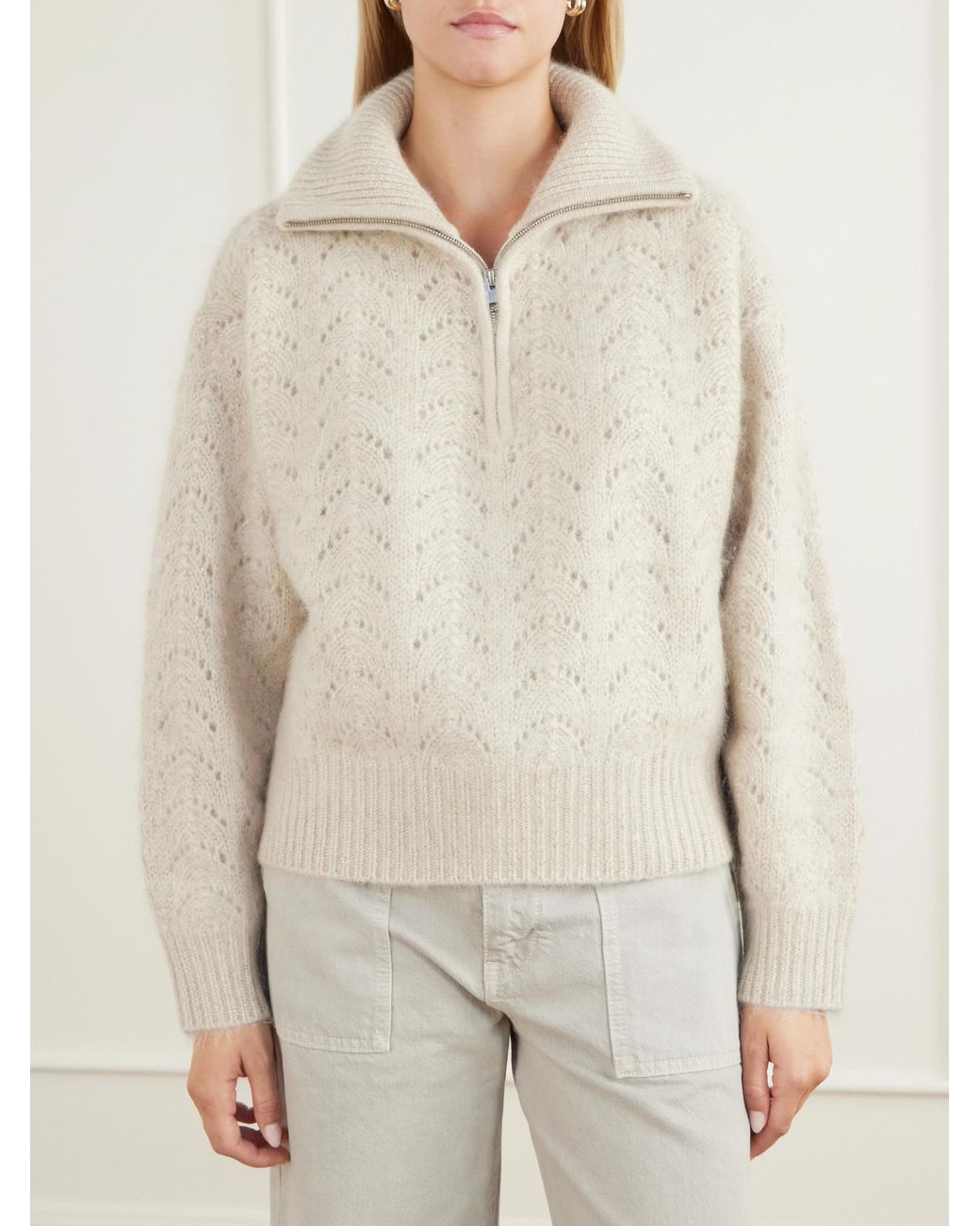 FRAME White The Airy Wool And Cashmere-Blend Cardigan
