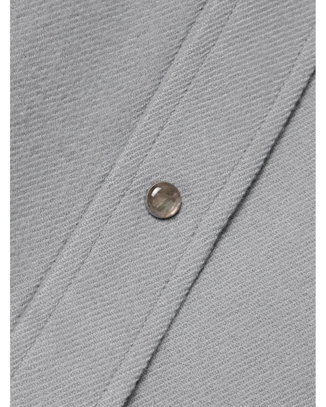 God's True Cashmere Gray Cashmere-Twill Shirt