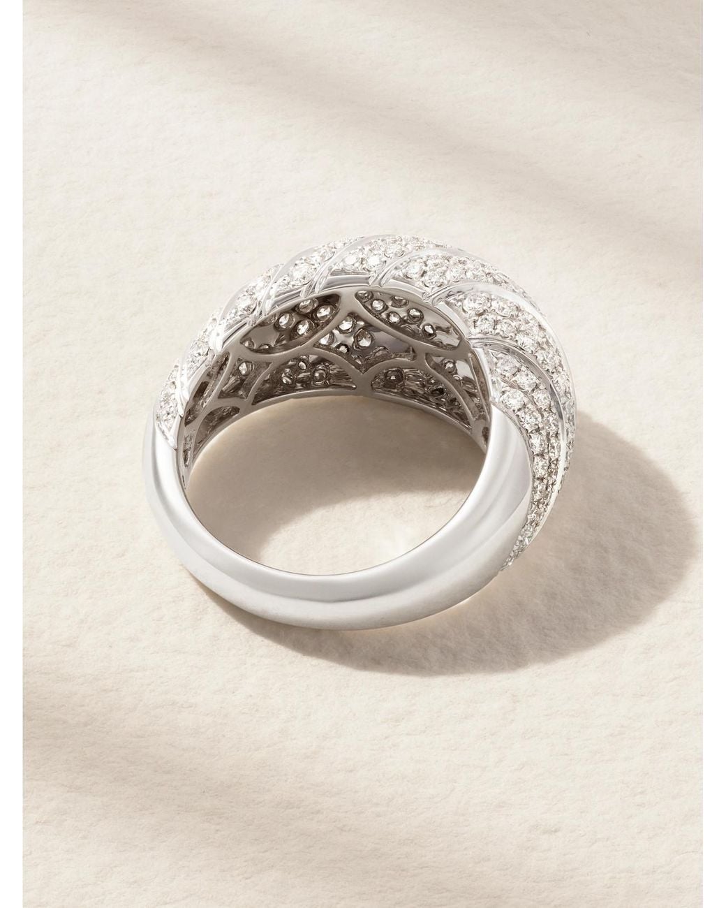 Anita Ko Natural Domed 18-Karat Diamond Ring