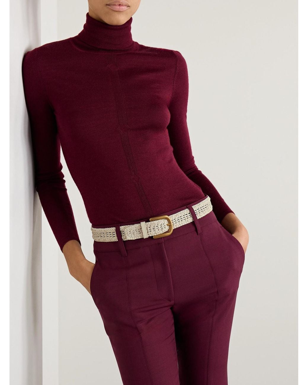 Gabriela Hearst Natural Sam Woven Leather Belt