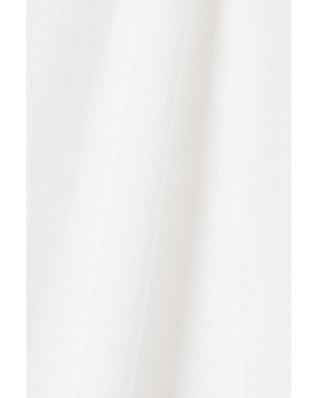 Totême  White Net Sustain Curved Ribbed Stretch Organic Cotton-Jersey Tank