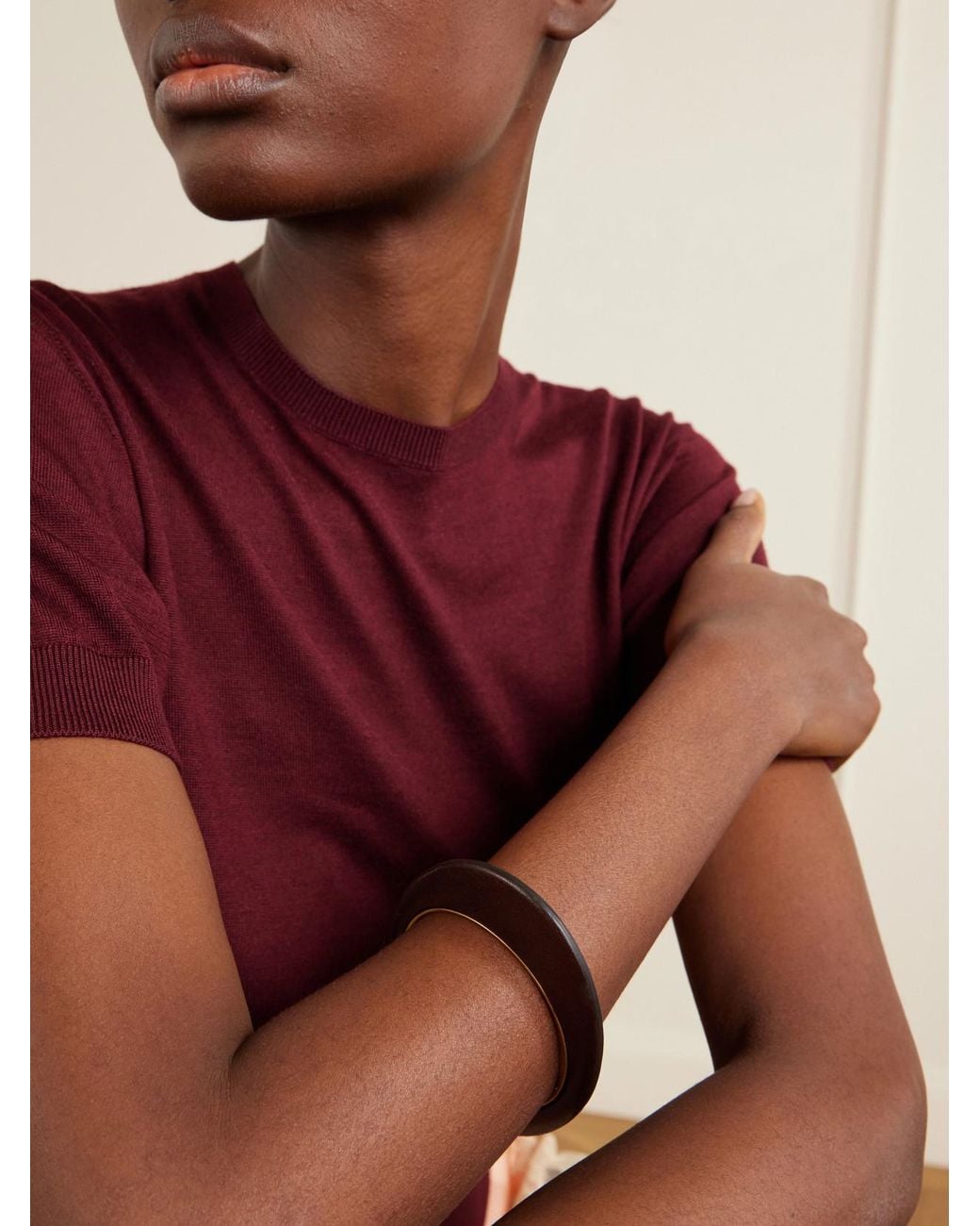 Saint Laurent Brown Blade-Tone Bracelet