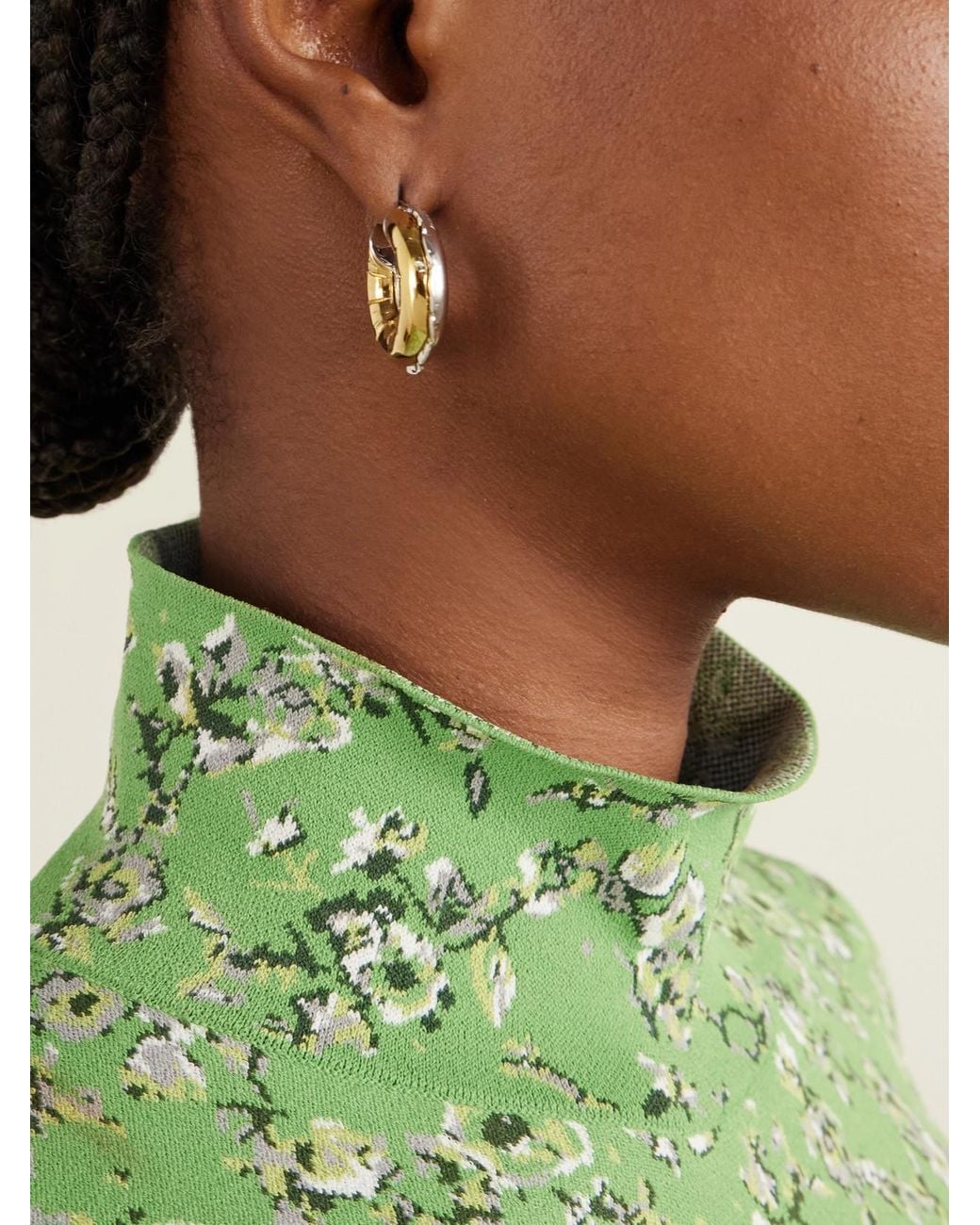 Loewe White Inflated Hoop And-Tone Earrings