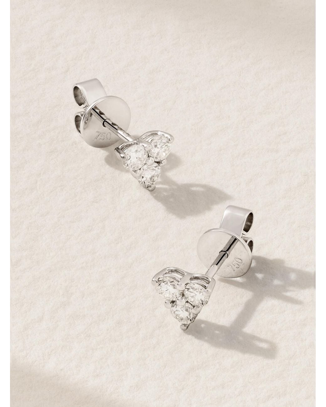Anita Ko Natural Trillion 18-Karat Diamond Earrings