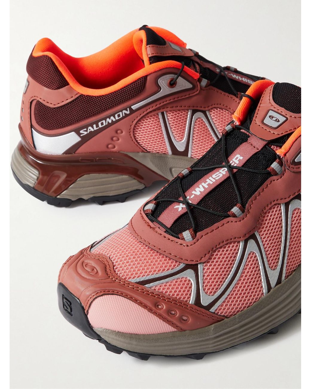 Salomon Xt-Whisper Rubber-Trimmed Mesh Sneakers in Red | Lyst